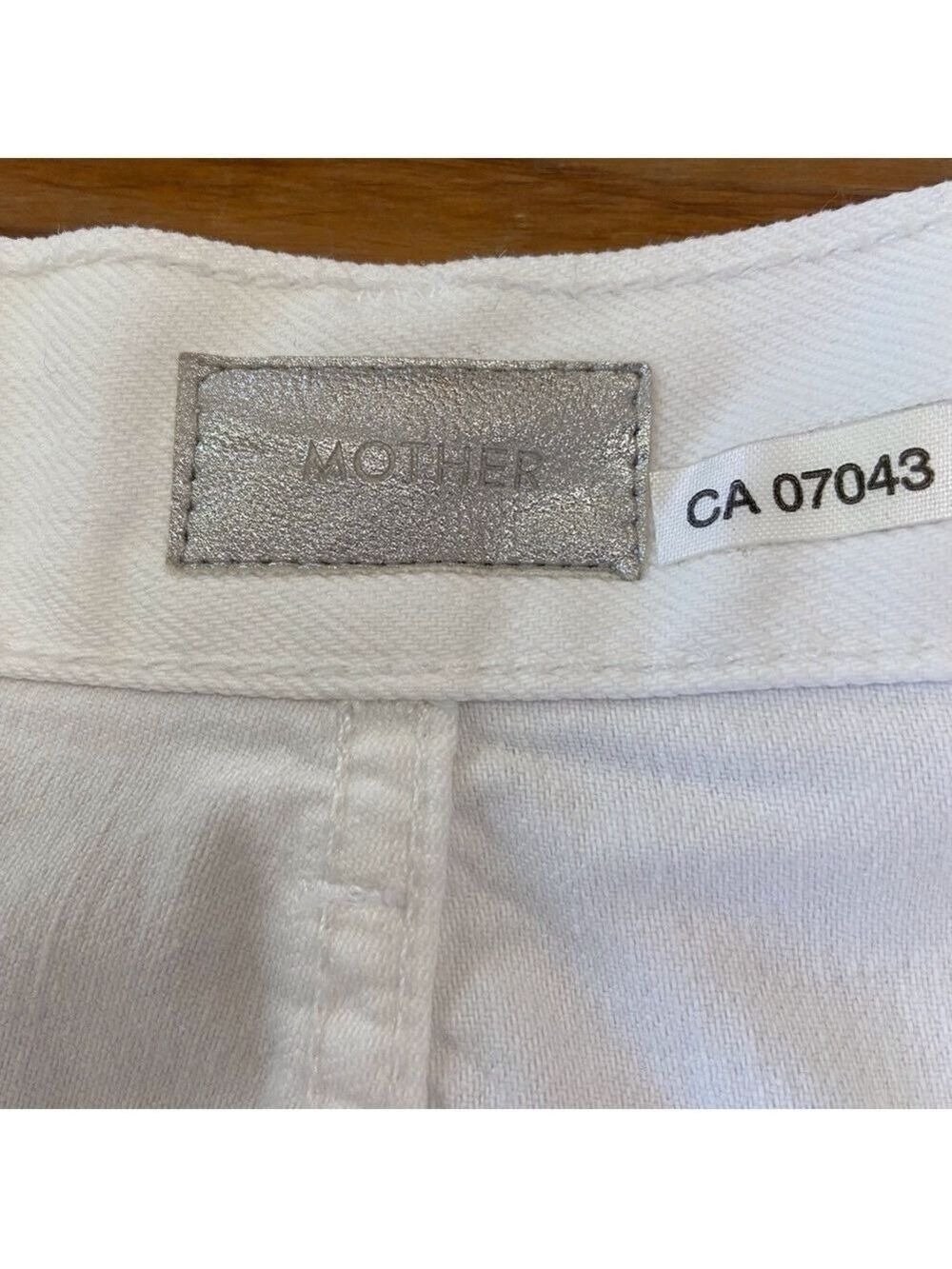 MOTHER The loosey ripped white high rise jeans button fly strech 100% cotton 31 - Picture 3 of 16